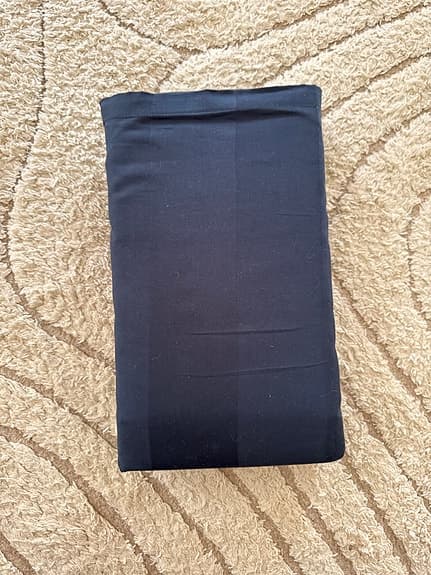 Mörkblått Satin Sängset 230x220 cm – 100% Bomull