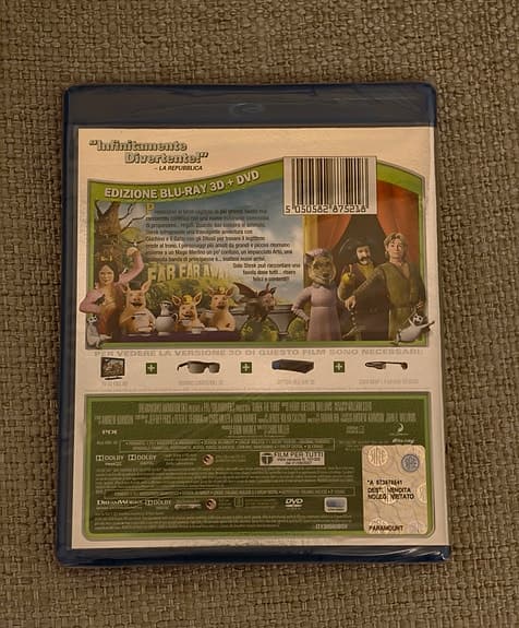 Shrek The Third 3D blu-ray movie *SEALED* Dreamworks Italiensk omslag