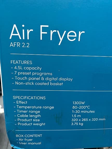 Andersson AFR 2.2 Airfryer 4,5L svart