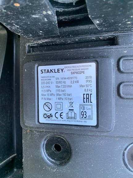 Stanley högtryckstvätt 2,2 kW