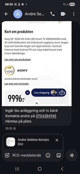 Sony 65" 4K UHD LED Smart TV KD65XG9505