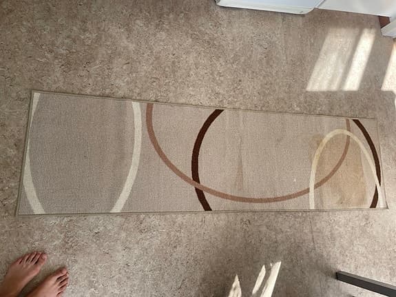 IKEA matta gångmatta beige med cirkelmönster