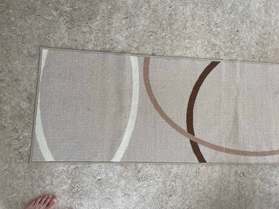 IKEA matta gångmatta beige med cirkelmönster