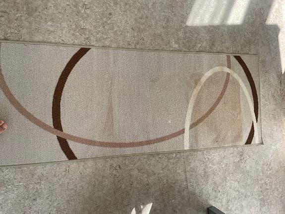 IKEA matta gångmatta beige med cirkelmönster