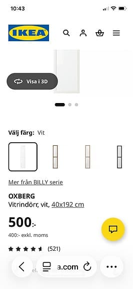 Spegeldörrar till bokhylla