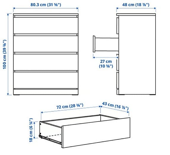 IKEA MALM byrå med 4 lådor säljes. (Oöppnad)