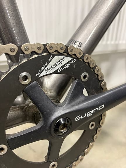 Fixie cykel med HED.3 hjul och Sugino Messenger vevparti