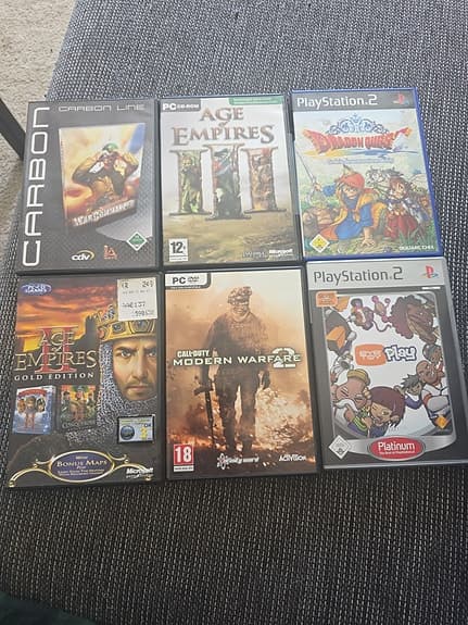 Retro Spelsamling till PC & PS2 – Age of Empires, WoW, Dragon Quest m.fl.