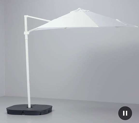 IKEA högön vit hängparasoll