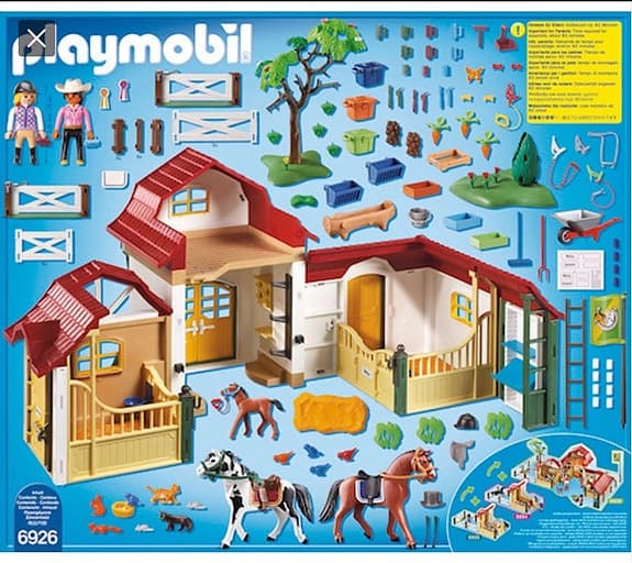 Playmobil hästgård med stall och tillbehör