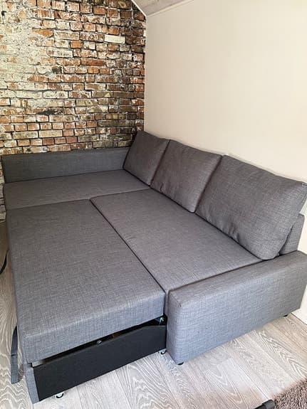 IKEA grå bäddsoffa "Friheten"