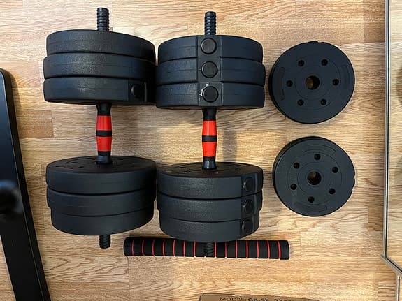 Brand new adjustable dumbbells and barbell set 40kg