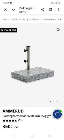 kolding balkongparasol köp båda för 350 kr