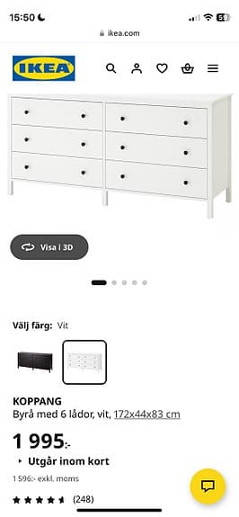 Vit byrå från IKEA