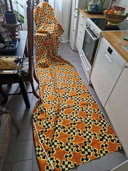 2 olika tyger duk vaxtryck mönstrat