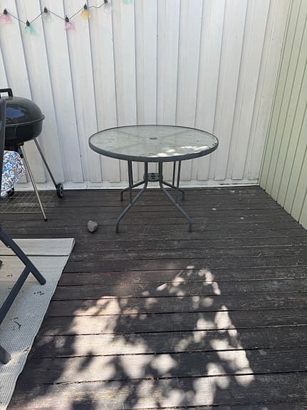 Trädgårdsbord i glas
