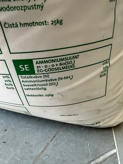 Van Iperen ammoniumsulfat 25 kg trädgårdsgödsel