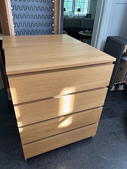Ikea Malm byrå 4 lådor Ek