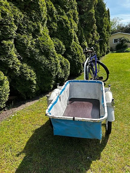 Mini maxi cykelvagn cykelkärra med två hjul