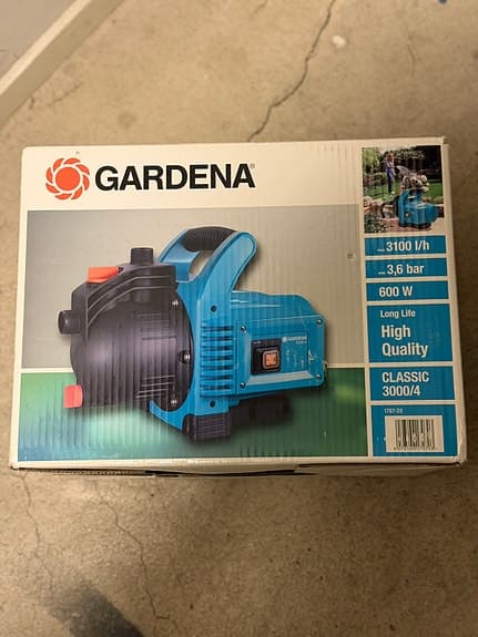 Gardena bevattningspump 3000/4 trädgårdspump pumpfilter