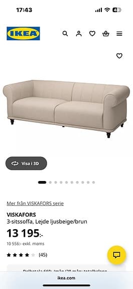 Viskafors 3-sittsoffa IKEA