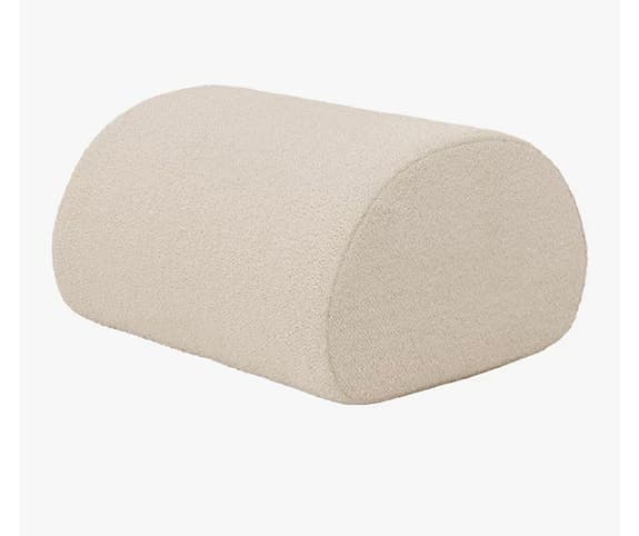 Beige bouclé sittpuff / fotpall