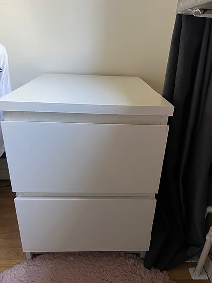 MALM Byrå med 2 lådor, vit, 40x55 cm