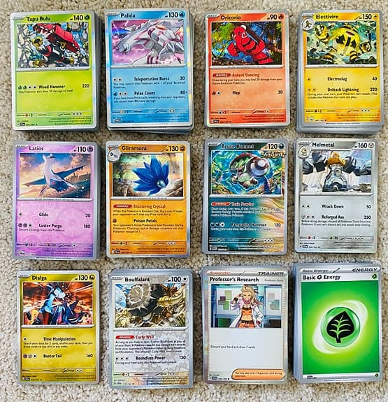 Pokemonkort bunt + tillbehör
