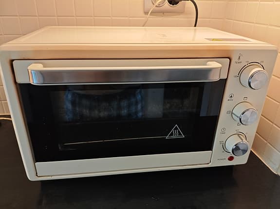 Miniugn 21 L 100°C-230°C 1400W pizzaugn Kräm miniugn med grill vit