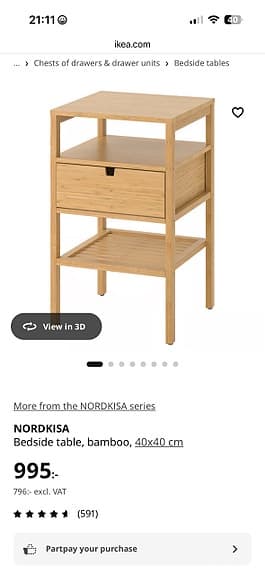 NORDKISA Bedside table
