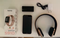 Huawei Y5 2019 + Oanvänd Smartklocka + Trådlösa Hörlurar + Powerbank