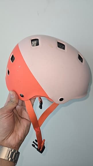 BTWIN cykelhjälm stl 52–56 rosa/orange
