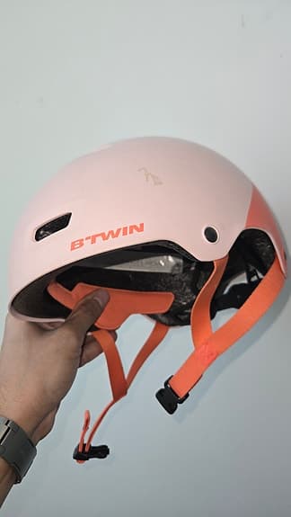 BTWIN cykelhjälm stl 52–56 rosa/orange
