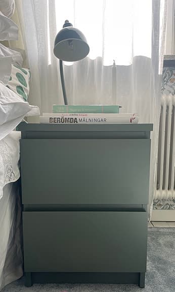 Grön byrå / sängbord - 2 lådor - Malm IKEA