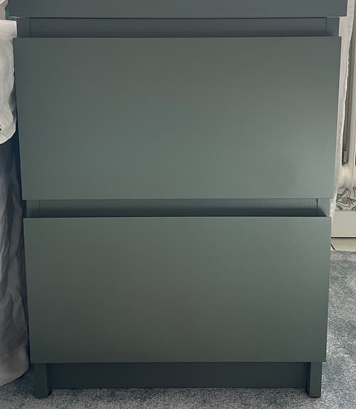 Grön byrå / sängbord - 2 lådor - Malm IKEA