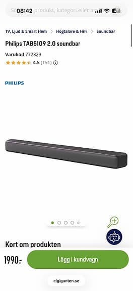 Philips soundbar TAB5109 2.0