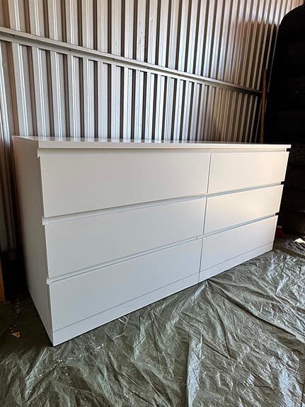 MALM byrå 6 lådor, vit