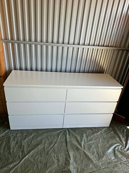 MALM byrå 6 lådor, vit