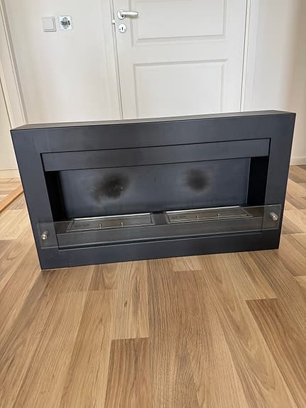 Svart etanolspis / väggmonterad kamin