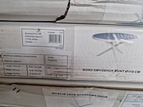 Brafab Smygehuk runt bord Ø118 cm vitt