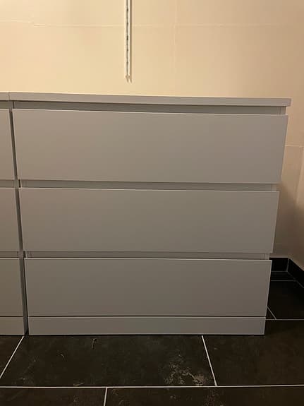 MALM Byrå med 3 lådor, vit, 80x78 cm