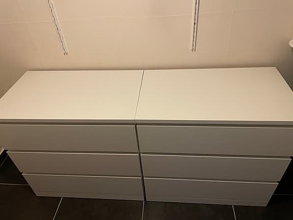 MALM Byrå med 3 lådor, vit, 80x78 cm