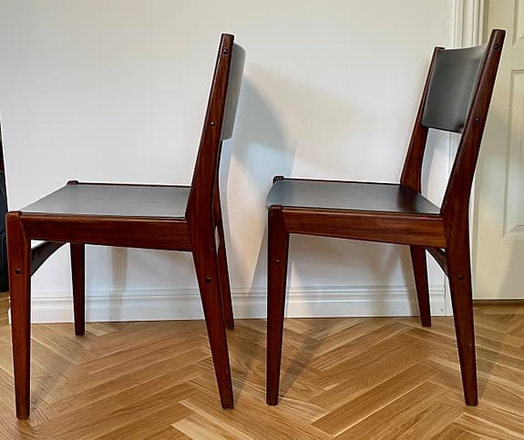 3000sek för 2 st danska designstolar – Poul Volther för Frem Røjle, 1960-tal