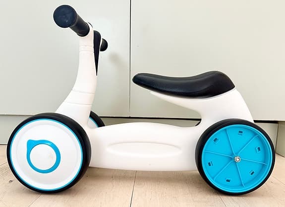 Barncykel / springcykel 10" vit/blå