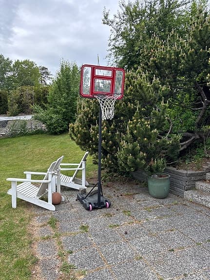 Basketkorg med basketboll