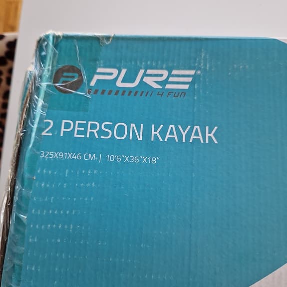 Pure 2-personers uppblåsbar kajak med paddlar