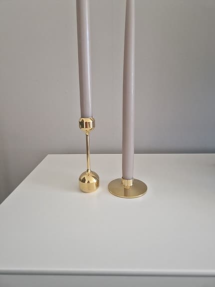 2 eleganta ljusstakar från Lind DNA, 24k guldpläterade