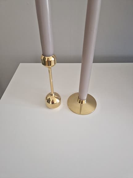 2 eleganta ljusstakar från Lind DNA, 24k guldpläterade