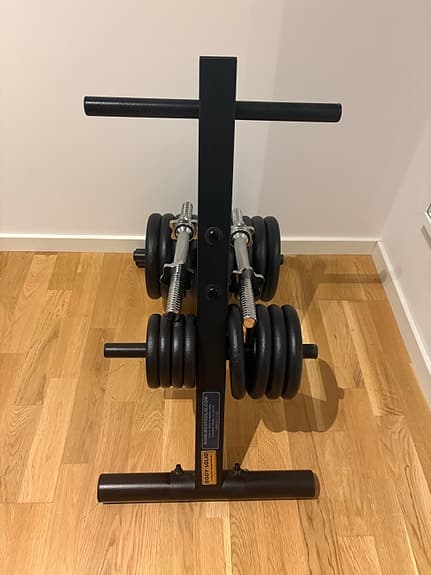 Träningspaket med hantlar,och justerbar bänk