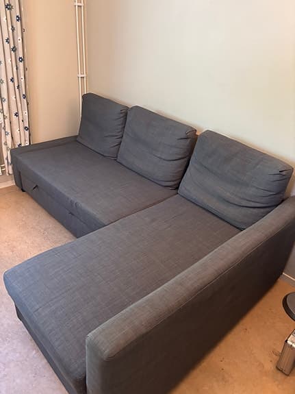 IKEA hörnbäddsoffa med schäslong grå